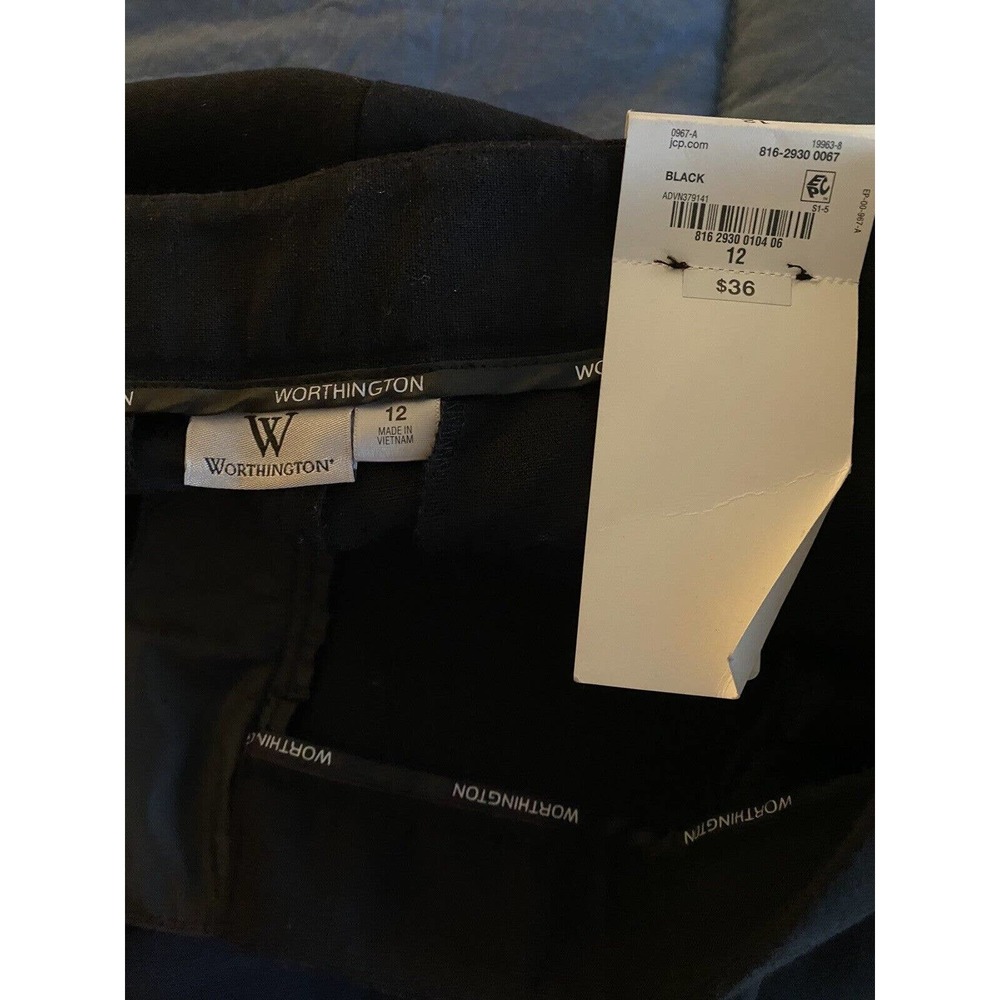 Worthington Women’s Black Trouser Polyester Blend Stretch Boot Cut Dress Pant 12 - Picture 3 of 4